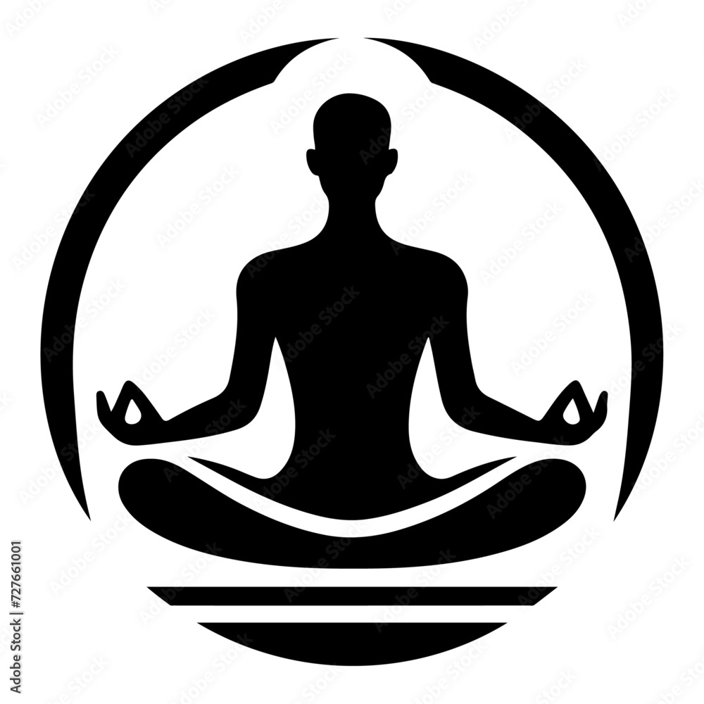 Man Doing yoga icon black color, clipart, symbol, silhouette Man Doing yoga icon black color, clipart, symbol, silhouette