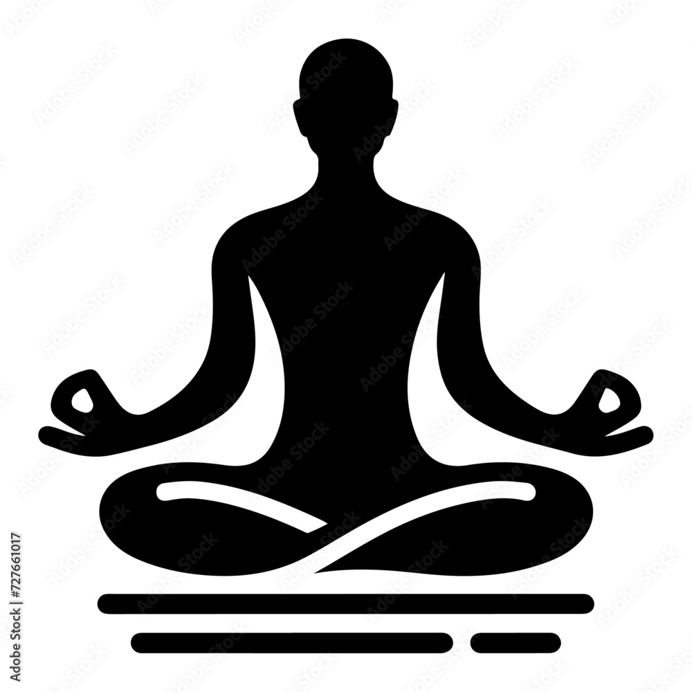 Man Doing yoga icon black color, clipart, symbol, silhouette Man Doing yoga icon black color, clipart, symbol, silhouette