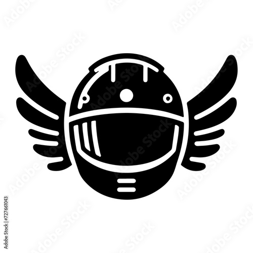 motorcycle helmet icon, black color vector silhouette, white background