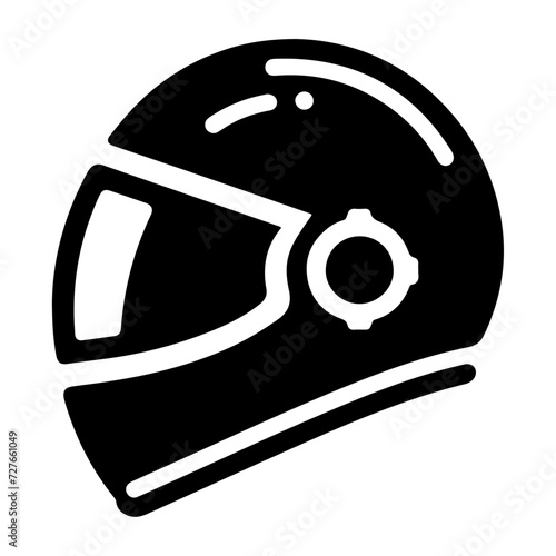 motorcycle helmet icon, black color vector silhouette, white background