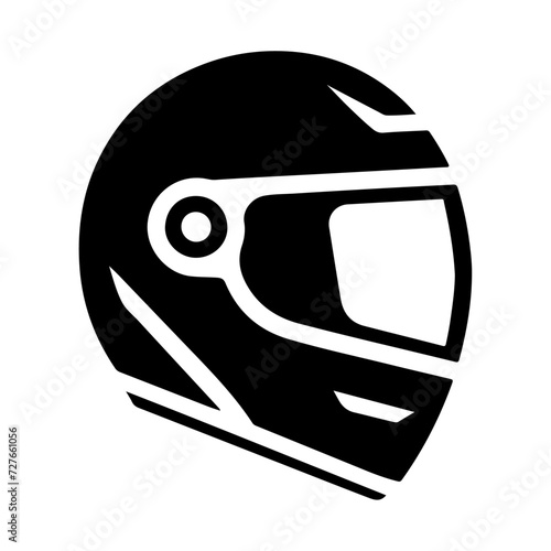 motorcycle helmet icon, black color vector silhouette, white background