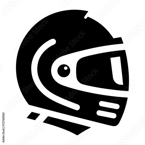 motorcycle helmet icon, black color vector silhouette, white background