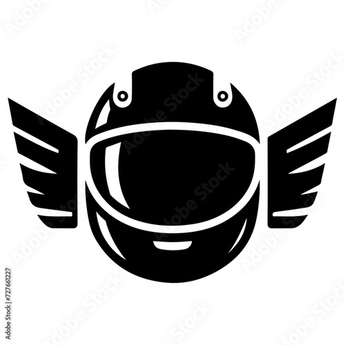 motorcycle helmet icon, black color vector silhouette, white background