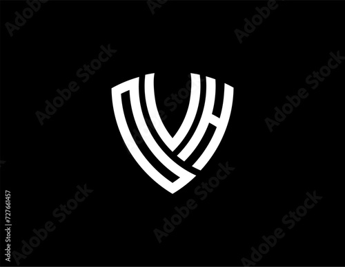 OVH creative letter shield logo design vector icon illustration 
