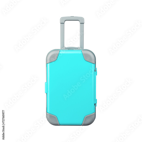 Blue suitcase. Isolated on a white background. Trips. Design object.