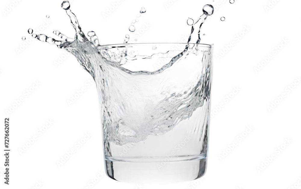 the Art of Splashing Water on White or PNG Transparent Background.