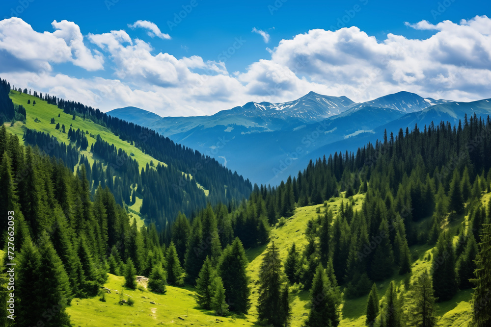 Beauty of Carpathian Mountains in Ukraine. Generative AI