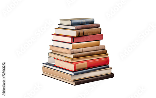 Elegance in Stack of Books on White or PNG Transparent Background.