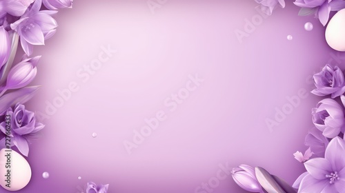 Elegant Purple Floral Frame with Blossoming Flowers and Petals © Maria