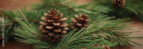 pine cones with pine tree leaves