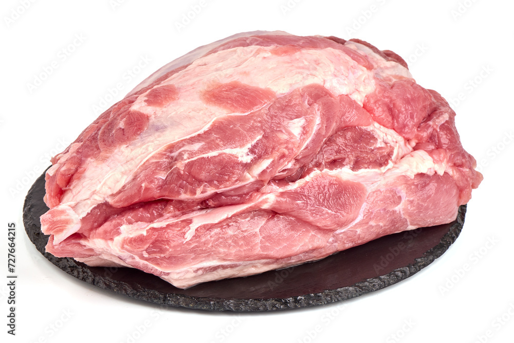 Raw pork ham, pork leg, isolated on white background. Raw pork ham, pork leg, isolated on white background.