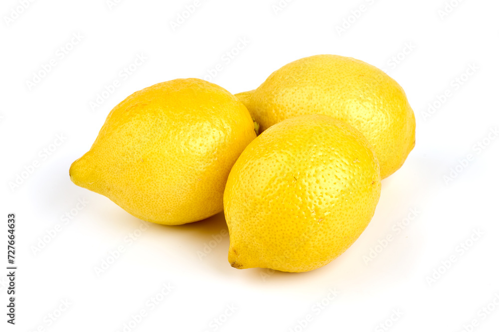 Fresh lemon fruits, isolated on white background. Fresh lemon fruits, isolated on white background.