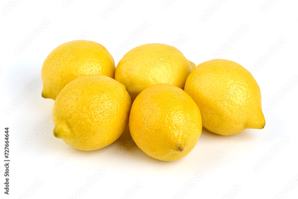 Fresh lemon fruits, isolated on white background. Fresh lemon fruits, isolated on white background.