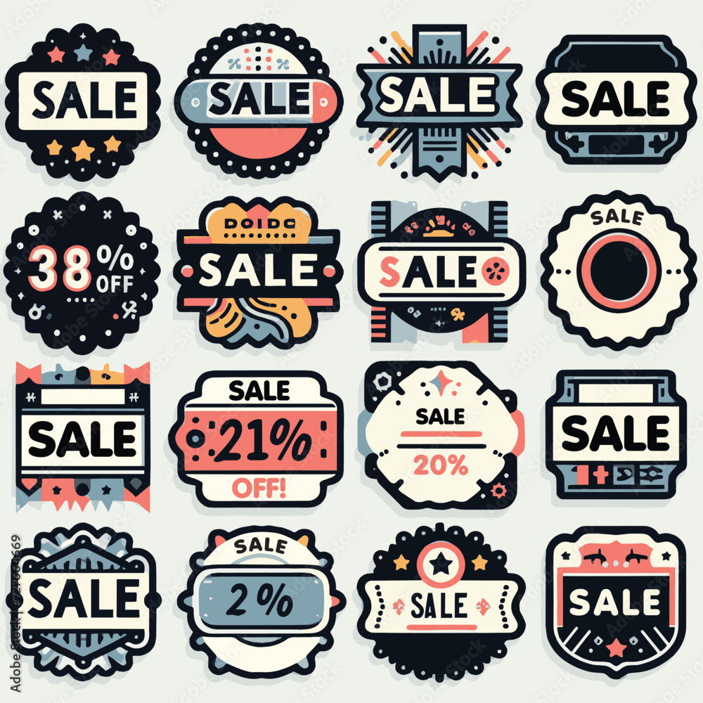 set of labels icons sale promotion template
