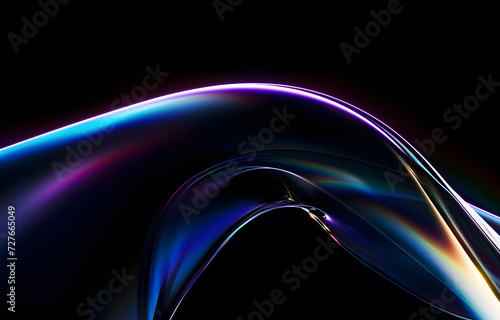 3d render, colorful background with abstract waves of light on a black empty background  © ASHFAQ
