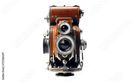 Vintage Charm Timeless Camera on White or PNG Transparent Background.