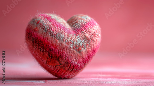 cute little handmade knitted heart for valentine s day