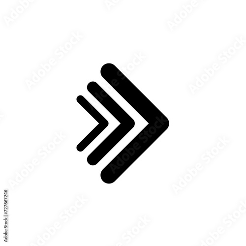 Right direction icon vector illustration with white background 