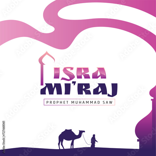 vector flat, gradient background for isra miraj banner template