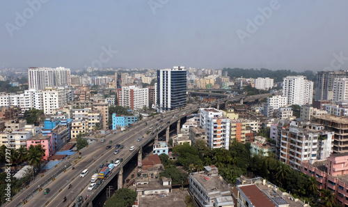  A beautiful sunny view of chittagong city. Top view of chittagong or chattogram city,Bangladesh .skyline of chattogram city. © Vector photo gallery