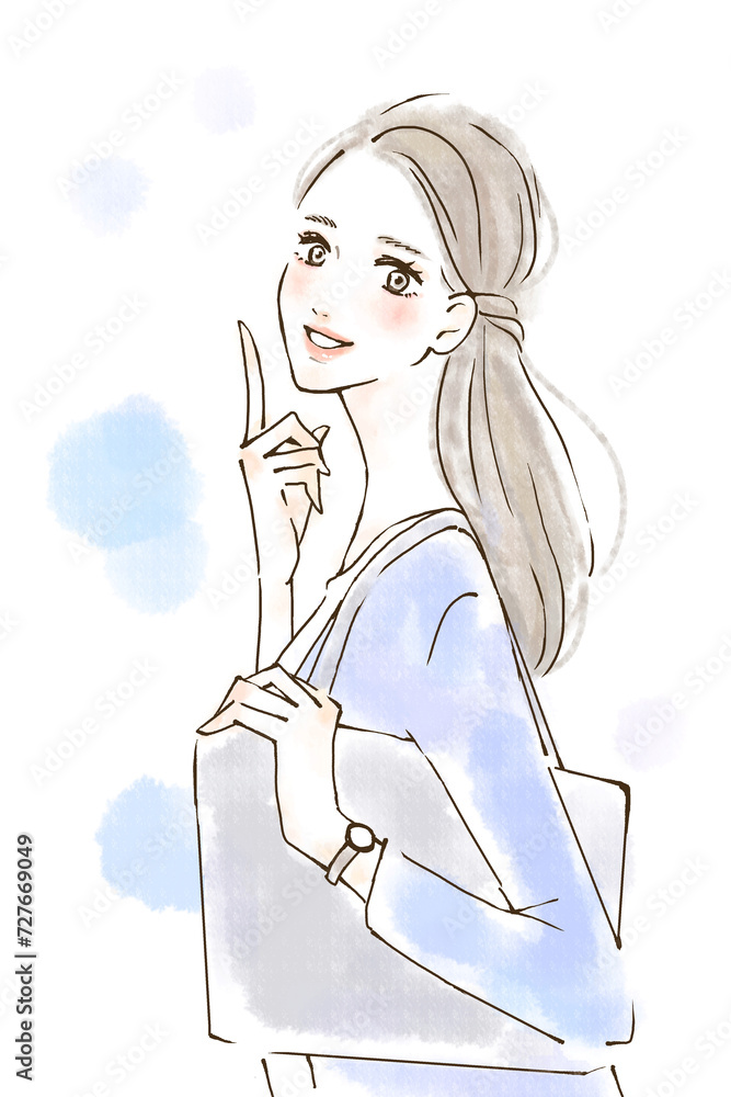 アドバイスをする女性のイラスト ビジネ