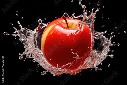 Red apples creating ripples of temptation in the water