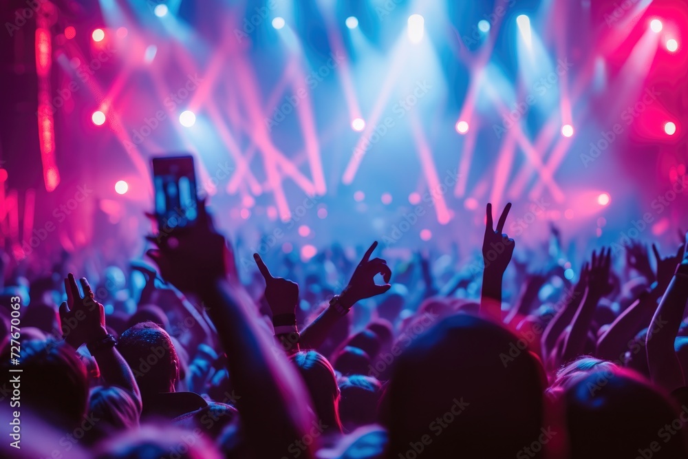 Crowd during a rock event. Generative Ai. Crowd during a rock event. Generative Ai.