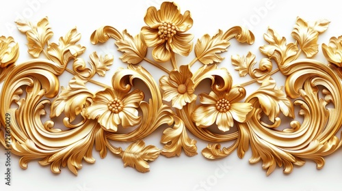 Golden Baroque Floral Ornament