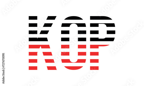 KOP three initial letter iconic line negative space minimal logo design vector template. monogram, abstract, wordmark, business, typography, minimalist, brand, company, flat, modern, unique, simple