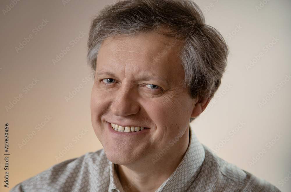 close up portrait mature man in shirt close up portrait mature man in shirt