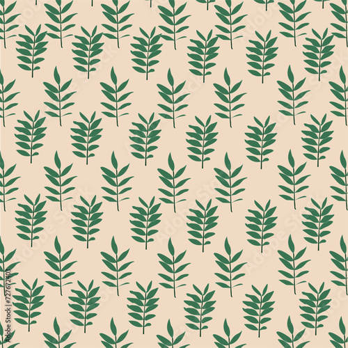 seamless background with leaves in vertical arrangement 