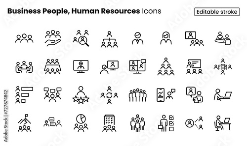Business People, Human Resources Icon Set	
