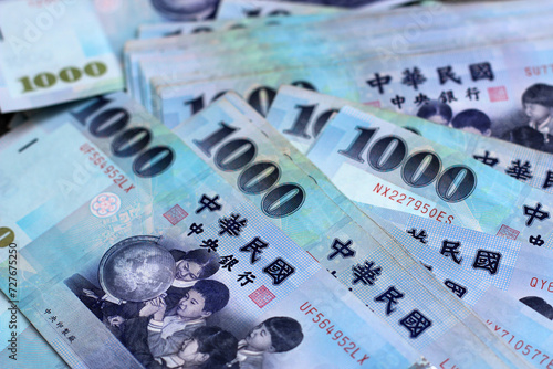 Taiwan dollar money. 1000 New Taiwan dollars photo