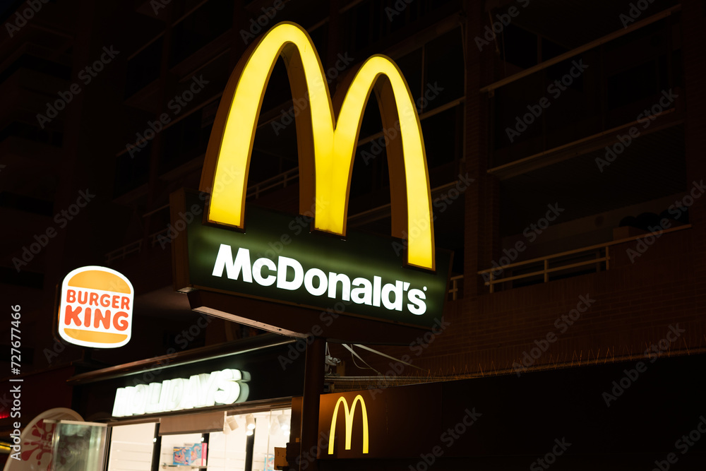 Tarragona, Spain 09 June 2023 McDonald's Arches sign as seen at