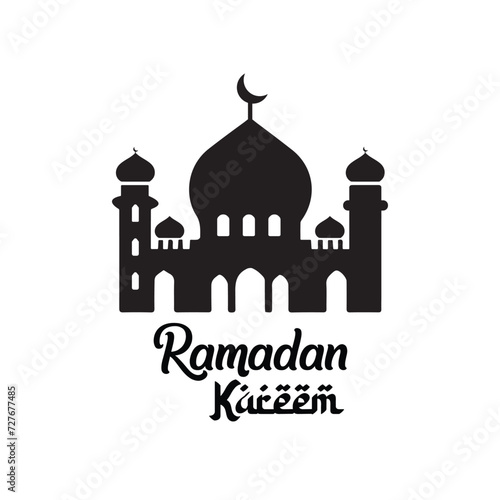 Ramadan Kareem silhouette of mosque in black, mosque, mubarak, muslim,  ramadan,