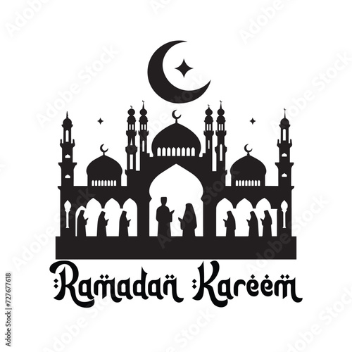 Ramadan Kareem silhouette of mosque in black, mosque, mubarak, muslim,  ramadan,