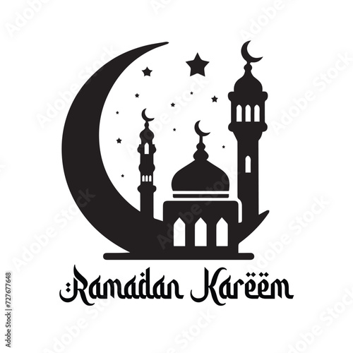 Ramadan Kareem silhouette of mosque in black, mosque, mubarak, muslim,  ramadan,