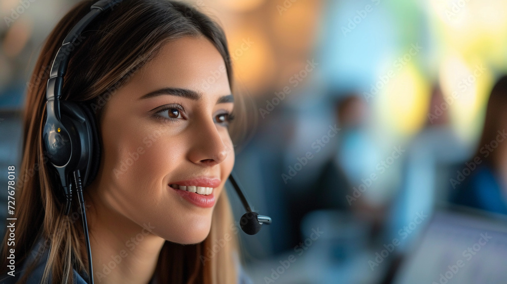 customer service representative wearing a headset, actively listening and taking notes, capturing the focus on understanding customer needs