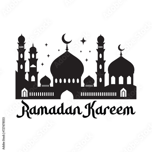 Ramadan Kareem silhouette of mosque in black, mosque, mubarak, muslim,  ramadan,