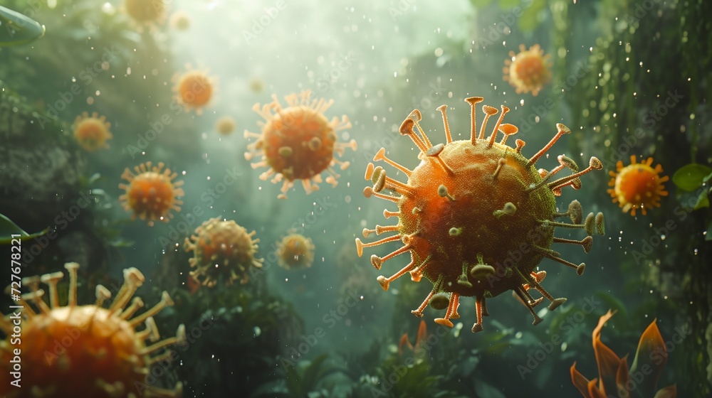 a close up of a virus - obrazy, fototapety, plakaty 
