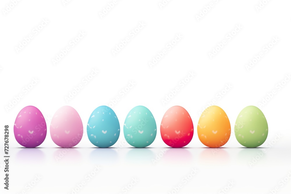Perfect colorful easter eggs on a blank background. easter concept