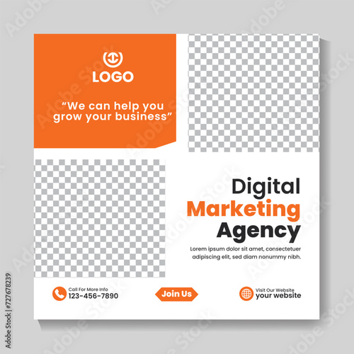 Corporate digital marketing agency social media post design creative square web banner template