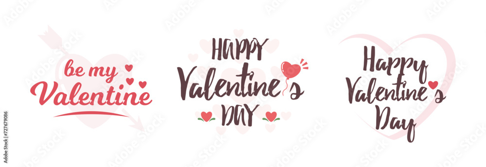 Valentine's day lettering icon