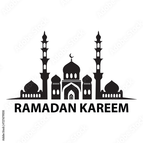 Ramadan Kareem silhouette of mosque in black, mosque, mubarak, muslim,  ramadan,