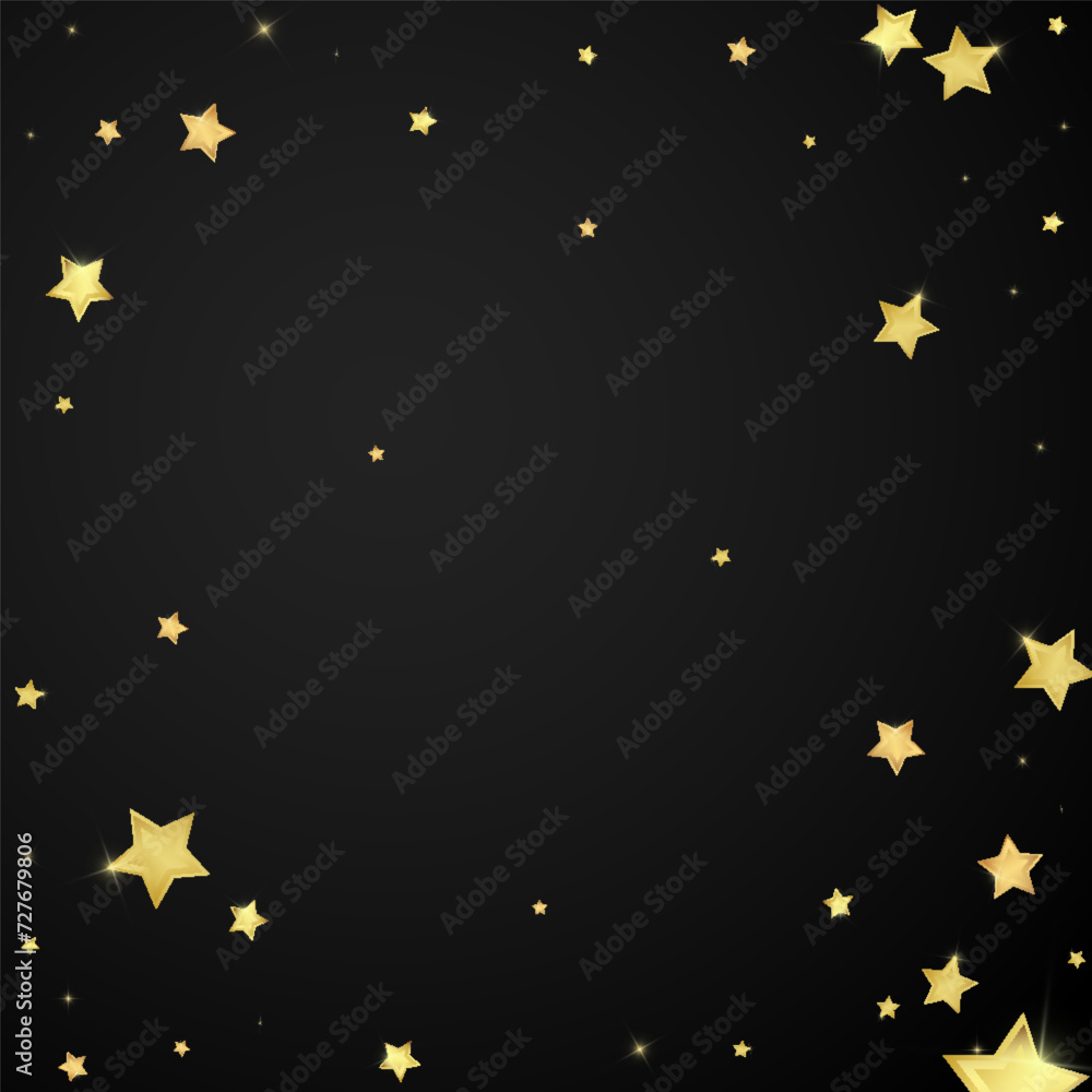 Fototapeta premium Magic stars vector overlay. Gold stars scattered
