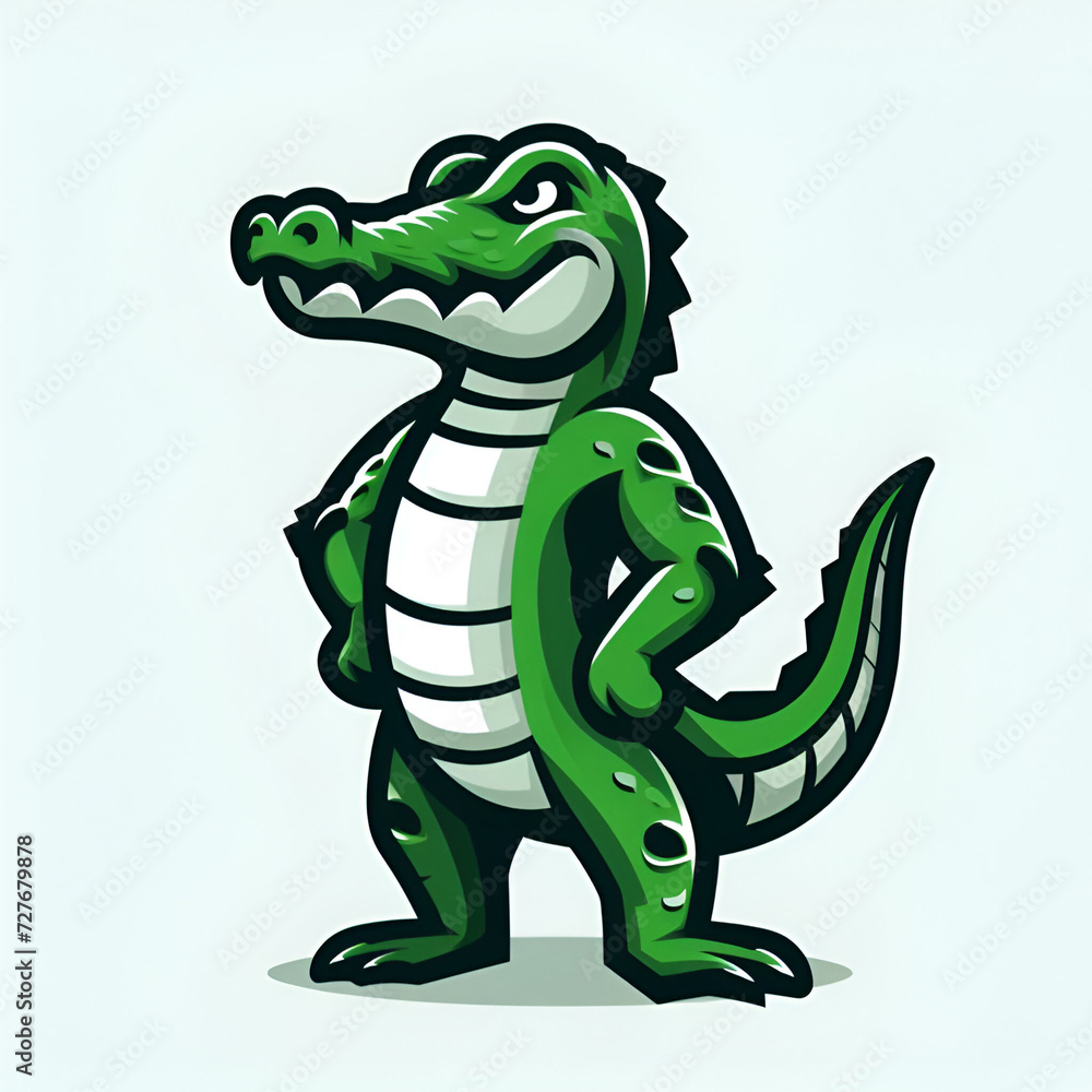 Fototapeta premium Crocodile mascot vector, sticker and gaming logo