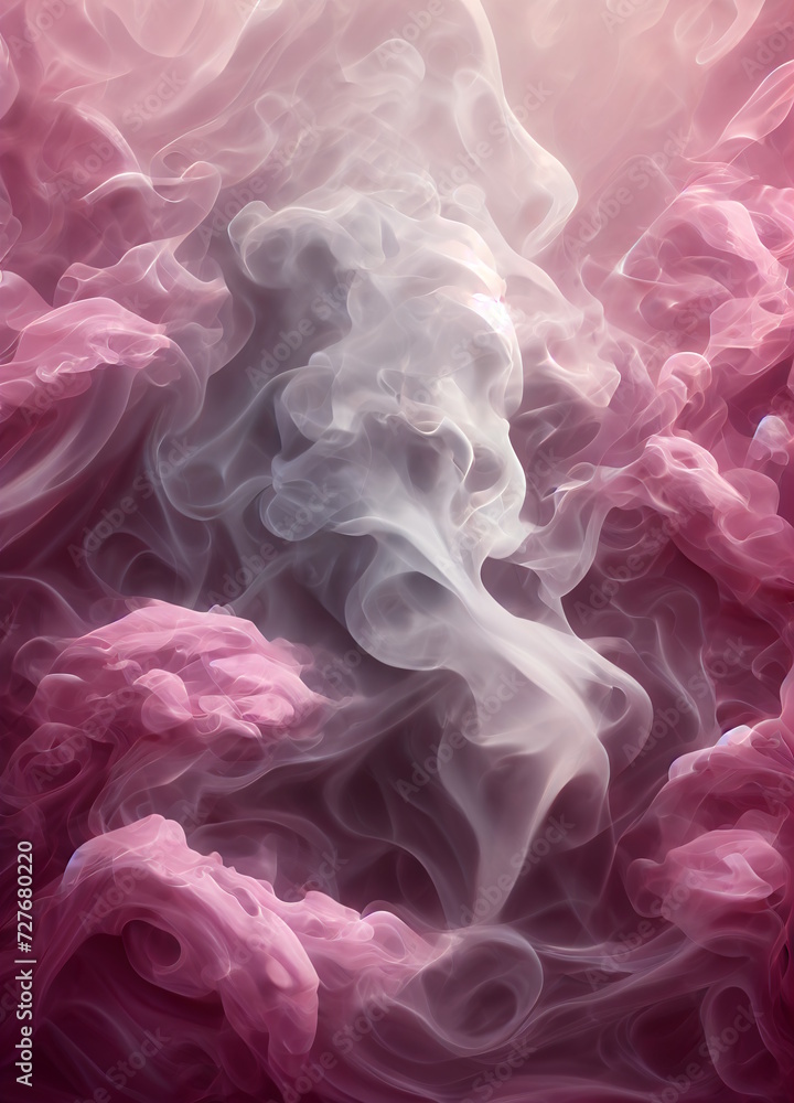 Ethereal Pink Smoke Mist Abstract Background