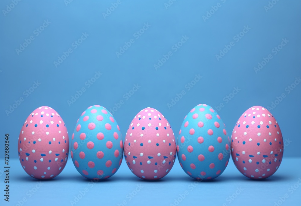 A vibrant display of pastel spheres, adorned with intricate patterns and hues of pink and blue, evokes a whimsical easter wonderland filled with anticipation and joy A vibrant display of pastel spheres, adorned with intricate patterns and hues of pink and blue, evokes a whimsical easter wonderland filled with anticipation and joy