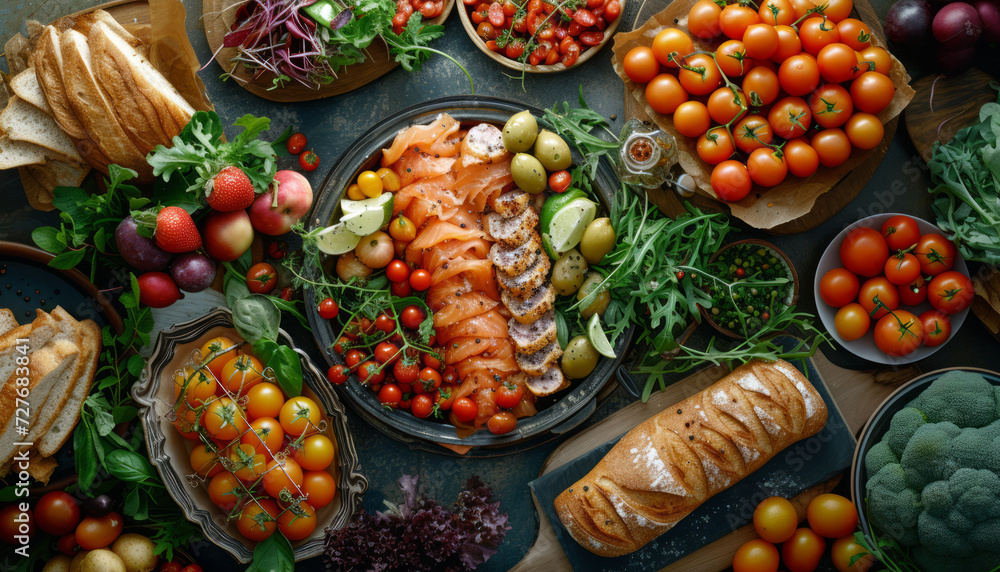 Bounty of the Earth, Fresh Food Arranged for Presentation Bounty of the Earth, Fresh Food Arranged for Presentation