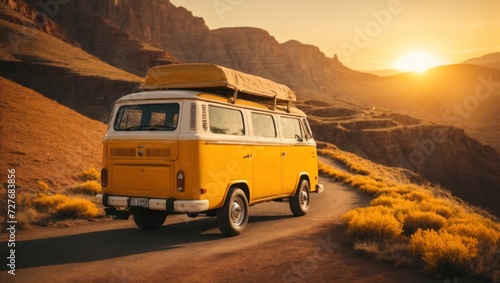 yellow hippie bus